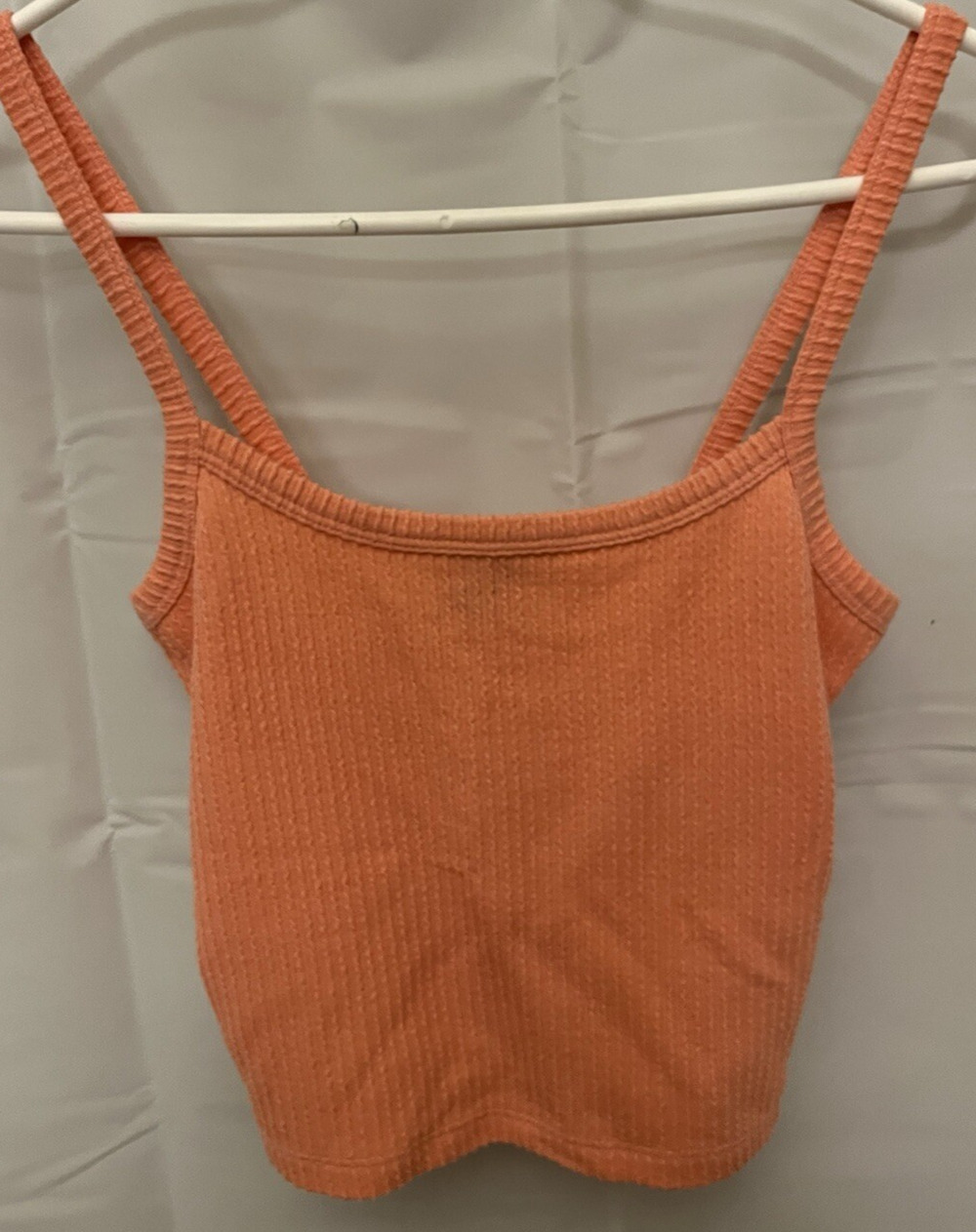 Forever 21 Ribbed Cami Tank Top Women's Small Orange Spaghetti Strap Stretch